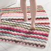 Color Wavy Flocking Floor Mat Home Living Room Bedroom Square Carpet Bathroom Toilet Absorbent Non-slip Foot Mat
