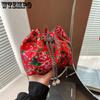 Сумка на одно плечо для женщин, большой цветок, модная, большая вместительная сумка через плечо с цепочкой, ручная сумка-ведро