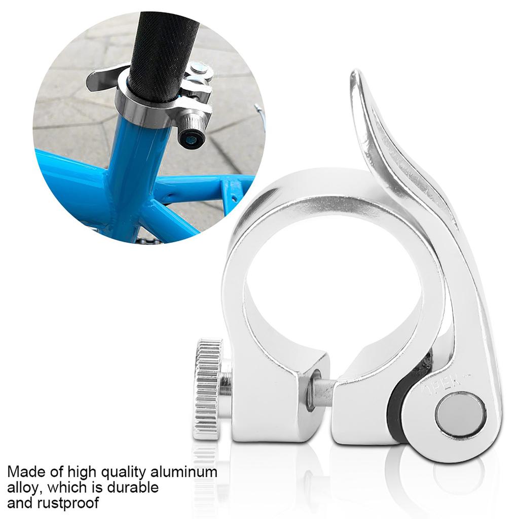 Подседельный штырь для шоссейного велосипеда, горного велосипеда, алюминиевый сплав, хомут для подседельного штыря, быстросъемный серебристый