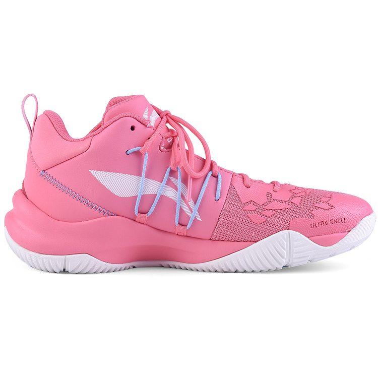 Li Ning SONIC 8 TD Team Edition Средневысокие Баскетбольные Кроссовки Мужские Розово-Белые ABPQ011-7