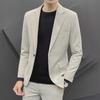 Men's Autumn/Winter 2024 Hong Kong Style Slim Fit Suit Jacket for Business, Weddings, and Formal Events.