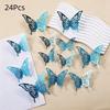 24Pcs Creative Butterfly Wall Stickers Art Decoration Butterfly Wall Decor  Festival Decoration