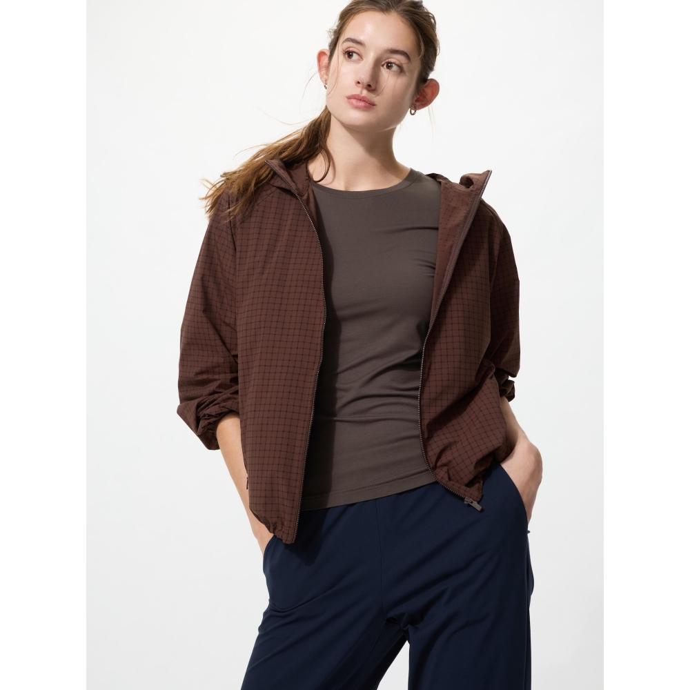 Uniqlo Япония Воздушный Ритм УФ Защита Круглый Вырез Футболка Шелковая Смесь