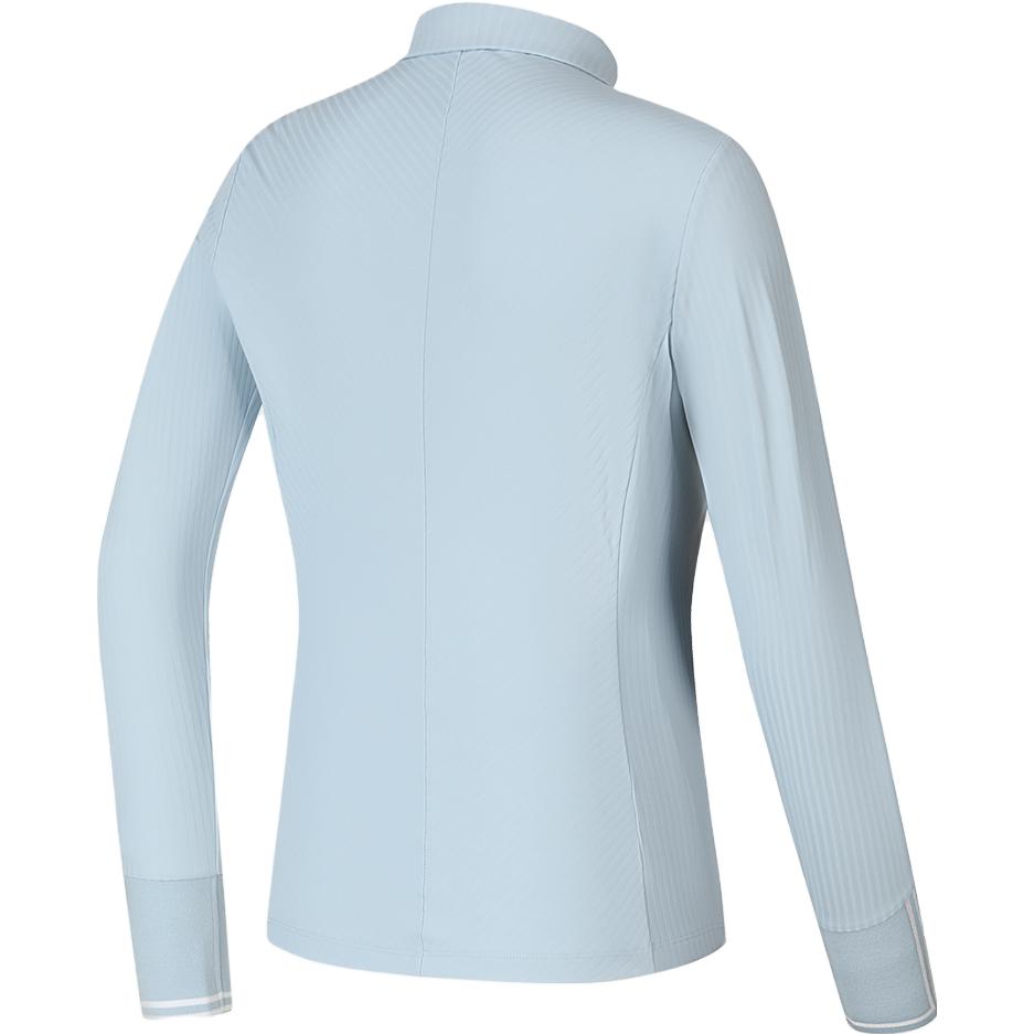 Fila Официальная новая зимняя трикотажная рубашка-поло с длинным рукавом, простая спортивная гольф-топ для женщин, небесно-голубая A11W345211F-LB