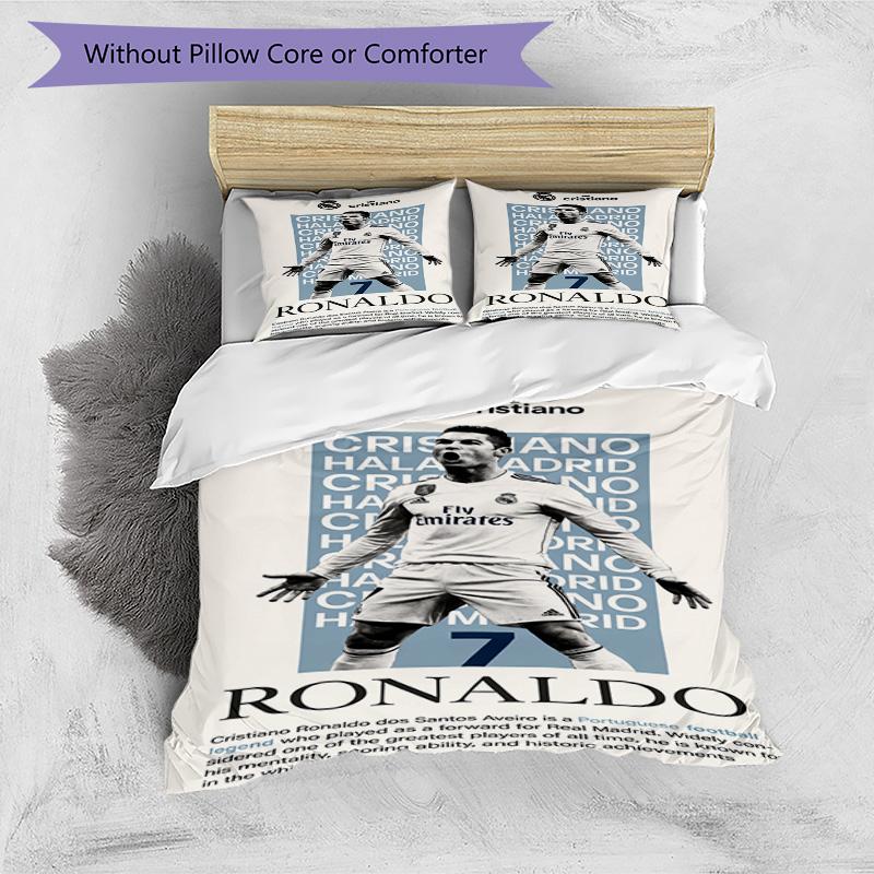 Ronaldo's Cristiano Ronaldo Celebration Bedding Set, Breathable Duvet Cover with Pillowcases, Soft Bed Linen for Bedroom Home Decoration, Perfect Fest