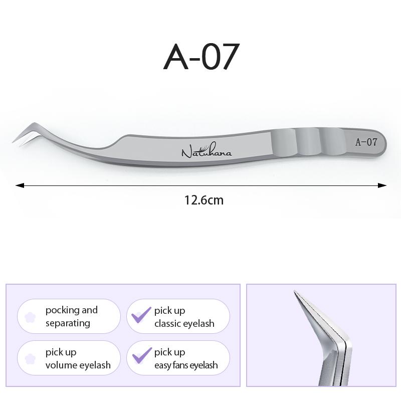 NATUHANA Professional Eyelash Tweezers High Precision Volume Lash Tweezers Stainless Steel False Eyelash Applicator Makeup Tools