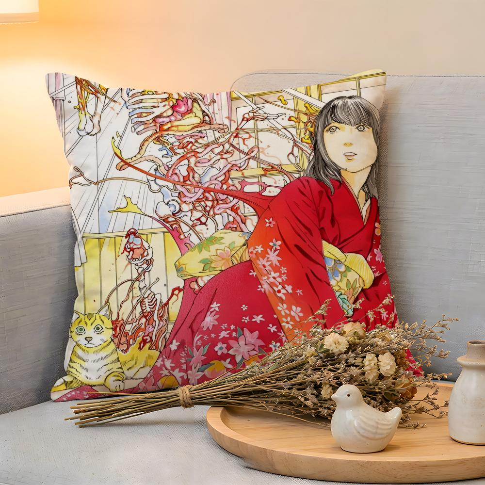 Cushion Cover Linen SkinFriendly Soft Decorative Case For Sofa Home Decor Funny SShintaro Kago Art Pillow cover