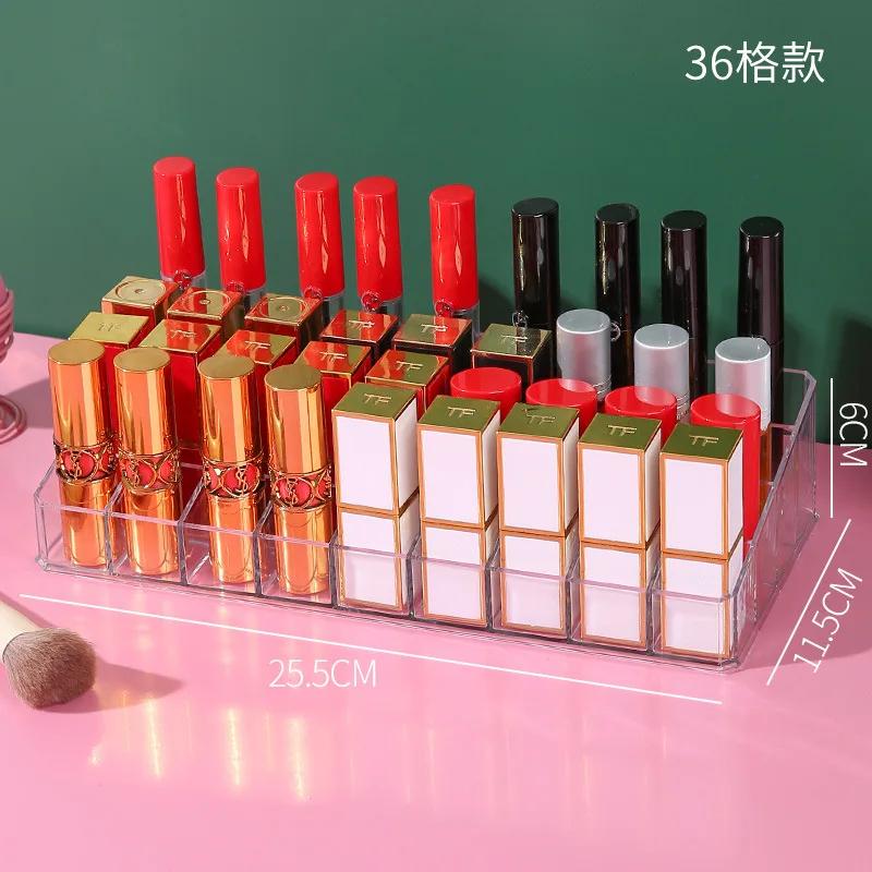 36 сетчатый прозрачный ящик для хранения помады, полка для демонстрации карандашей для бровей и лаков для ногтей, настольный ящик для хранения косметики, полка для помады