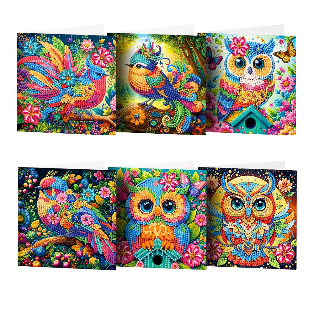 6/8 шт. DIY Стразы Алмазная мозаика Открытки Тема Животные Алмазная живопись Поздравительные открытки Открытки с благодарностью и Праздничные пожелания