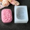 3D Flat Floral Pattern Relief Silicone Soap Mold DIY Lily Peony Floral Fragrance Soap Make Tool Silicone Mold