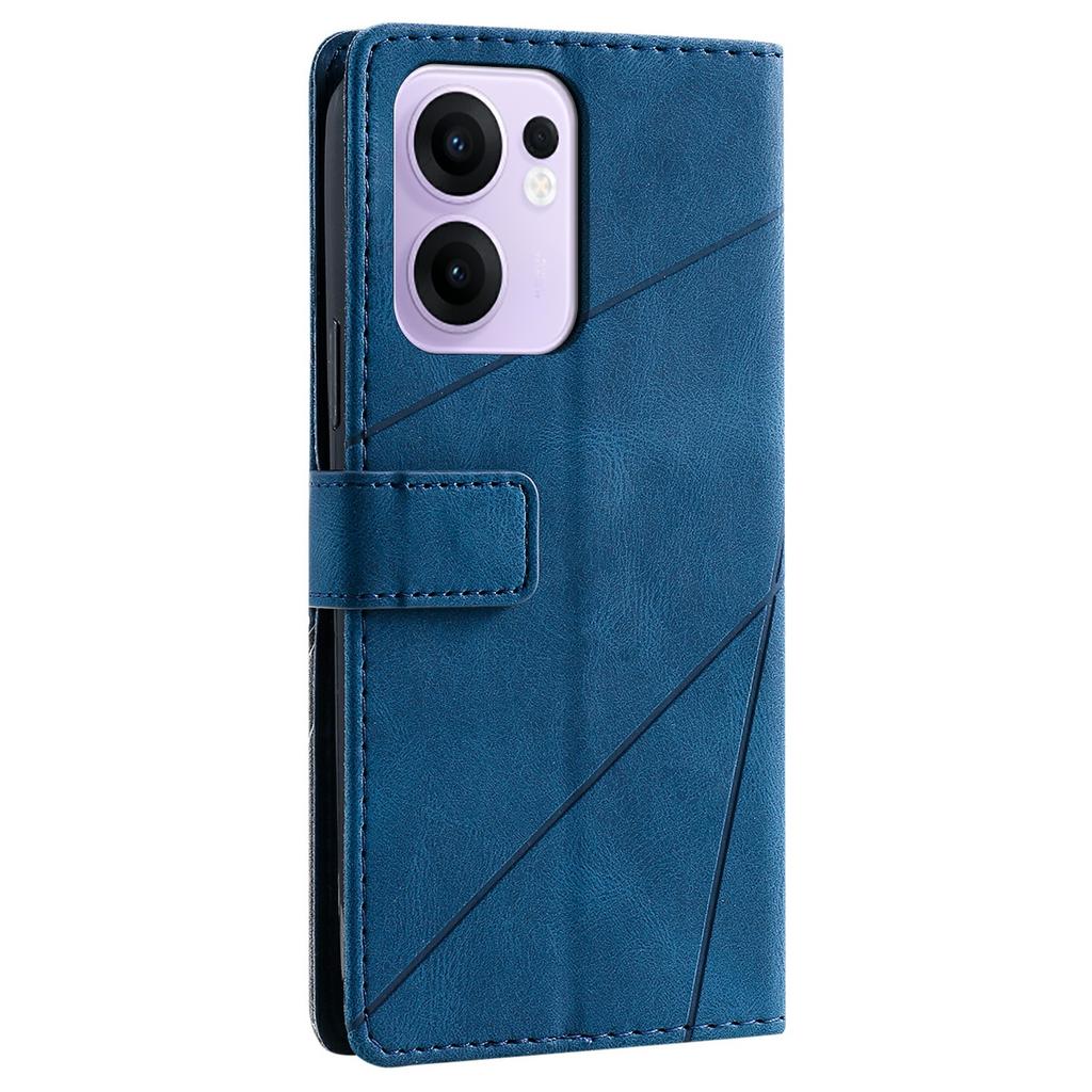 For Oppo Reno13 F 4G/5G Case Imprinted Lines PU Leather Splicing Wallet Phone Cover