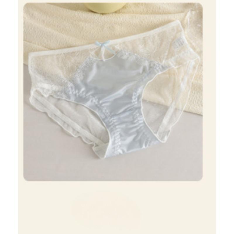 Spring Summer Lace Silk Fabric Seamless Low Waist Briefs Thin Design Comfortable Breathable Skin Friendly Women's Underwear Panties