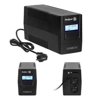 ИБП REBEL 1000ВА 600Вт 230В 50Гц ЖК-дисплей USB RJ45 компьютерный источник аварийного питания