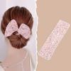 Bun Print Headband Hairpin for Women Girl DIY Cloth Hair Circle Bun Maker Ponytail Holder Headband Curler Hair Accessories