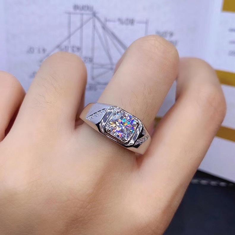 Кольцо в стиле бриллианта 5 карат, Сердца и Стрелы, Цвет PT950, Муассанит, Кольцо Открытого Размера для Мужчин и Женщин, Ювелирные Изделия из Серебра 925