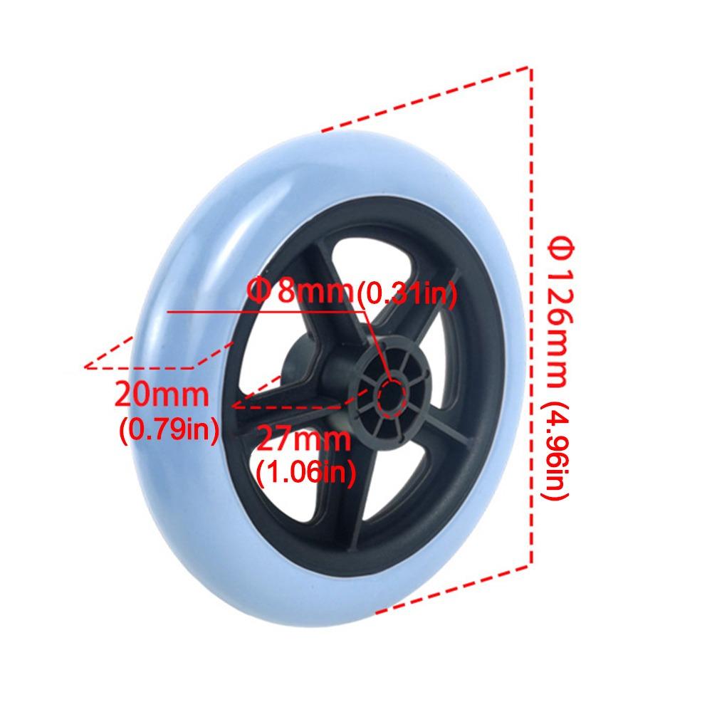 Противоскользящее переднее колесо для инвалидной коляски 5 дюймов, колесо для дорожной тележки, аксессуары для инвалидной коляски