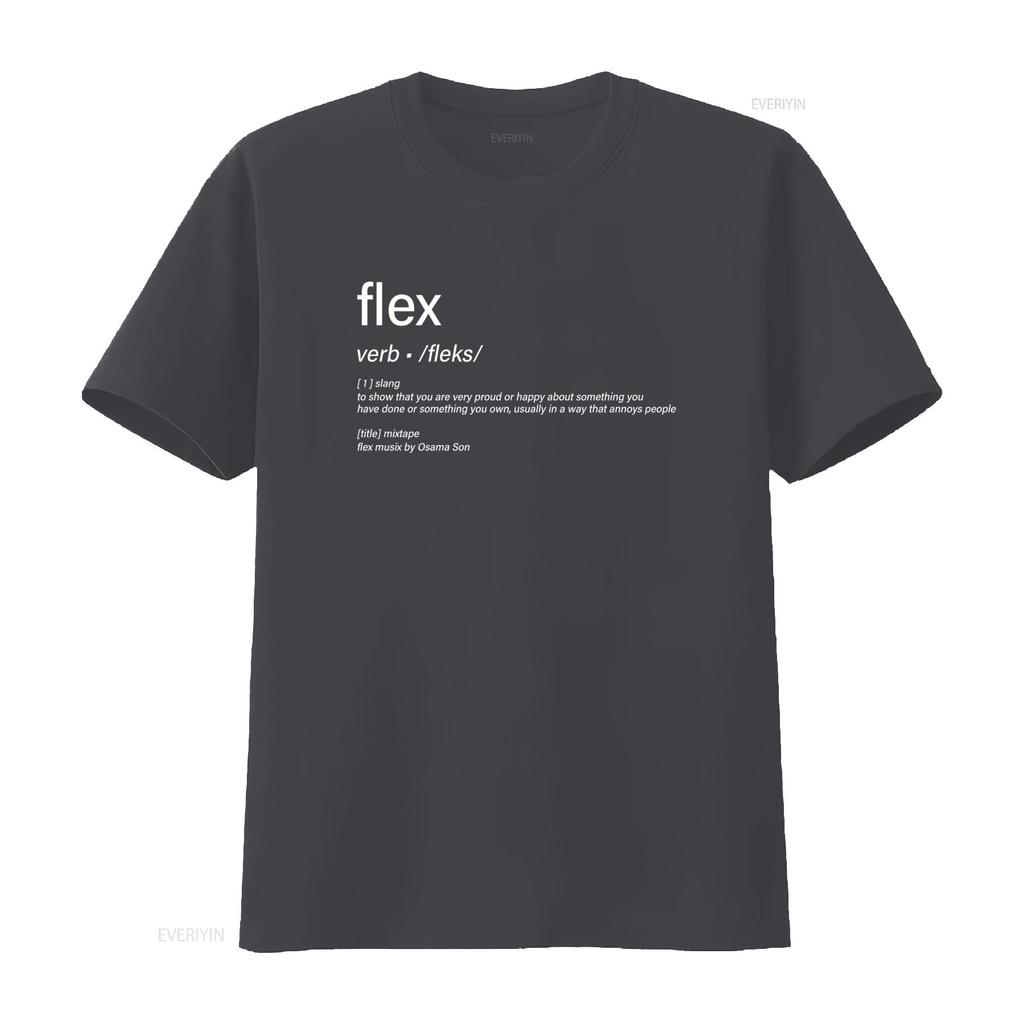 OsamaSon Flex Musix Definition Хлопковая футболка Heavy Дизайн мерча Уличная одежда винтаж Стирка мужская дизайнерская одежда графический