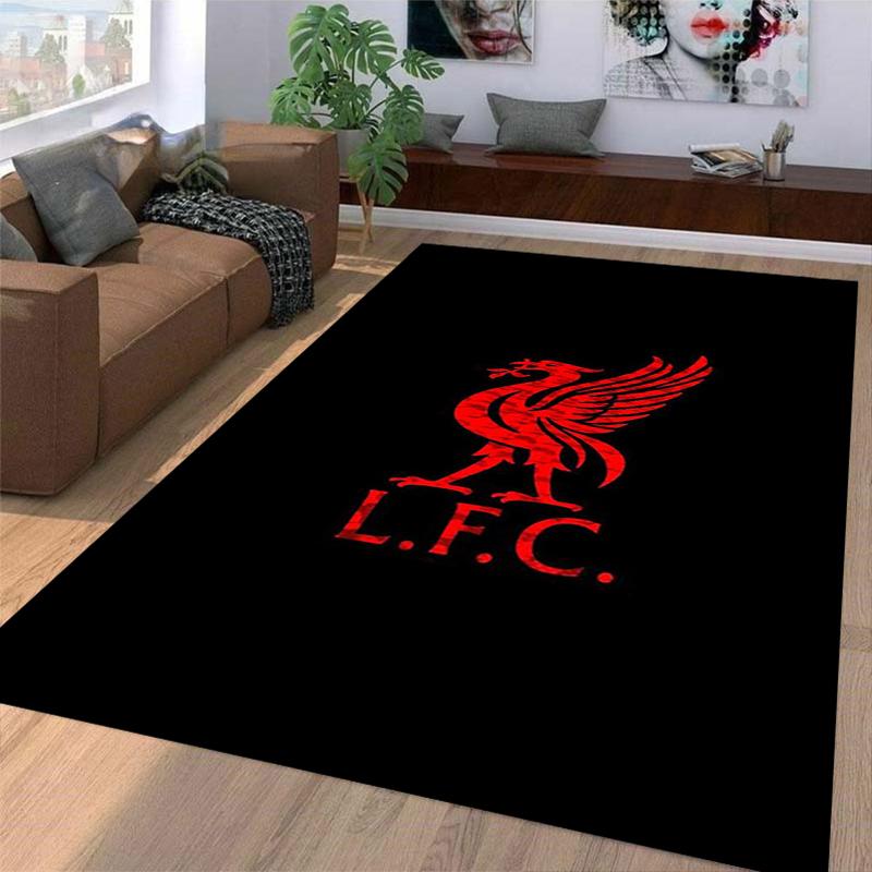 Black and Red LFC carpet Designed floor mat, suitable as a non-slip mat for the living room or bedroom sofa