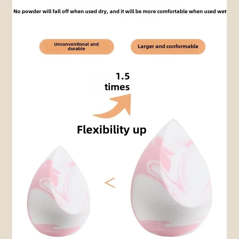 1Pc Makeup Sponge Beauty Egg Gradient Color Soft Double-sided Wet and Dual-use Fit Without Eating Powder