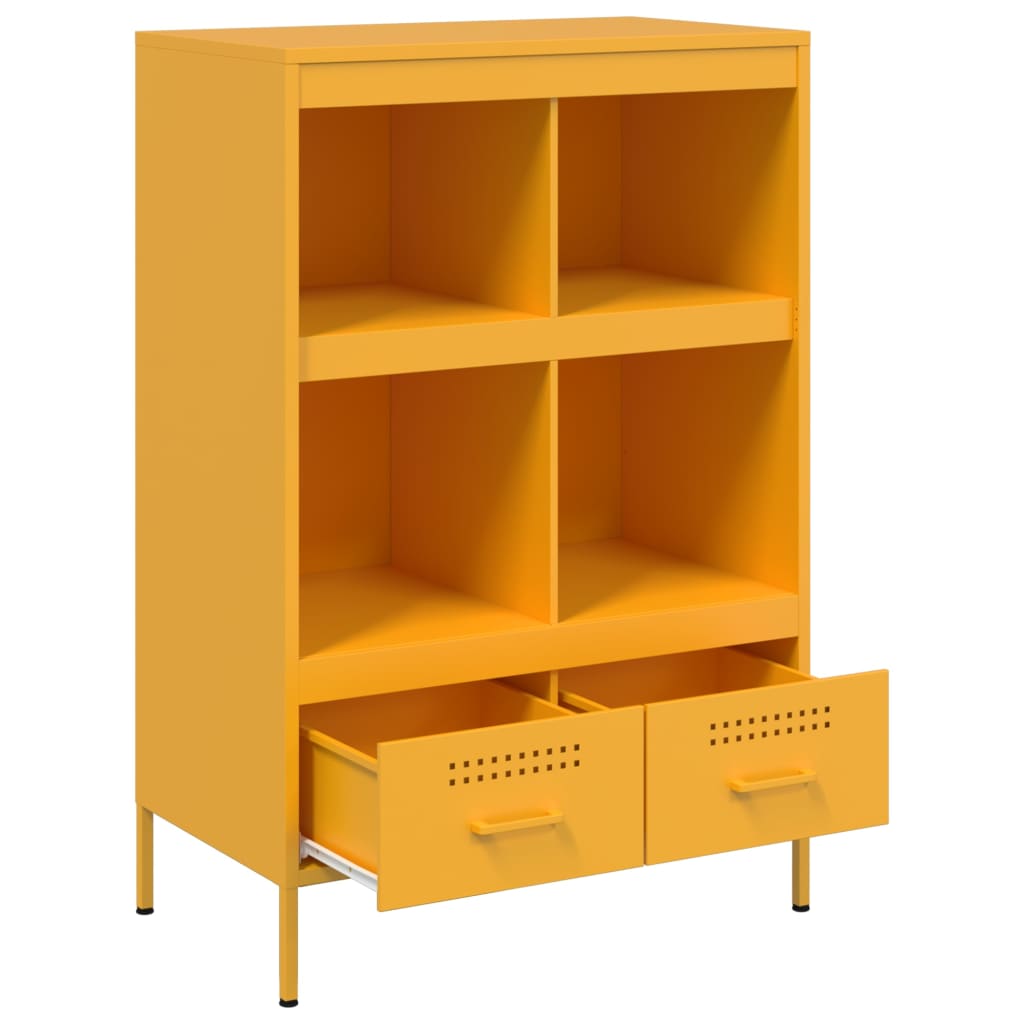 Highboard Mustard Yellow 68 x 39 x 101.5 cm Steel