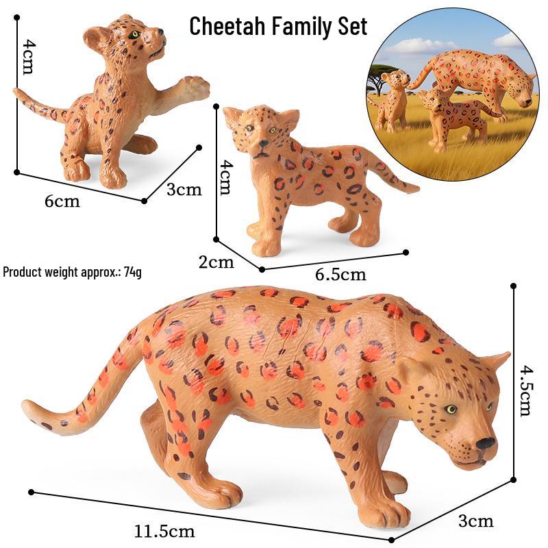 Kids' Wild Animal Model Toys: Leopard, Cheetah, Jaguar, Black Panther, Snow Leopard Figurines.