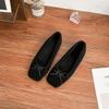 Мать винограда весна новый бант квадратный носок мелкий вырез одинарные туфли женские 2025 корейская версия мягкая поверхность плоские повседневные туфли женские