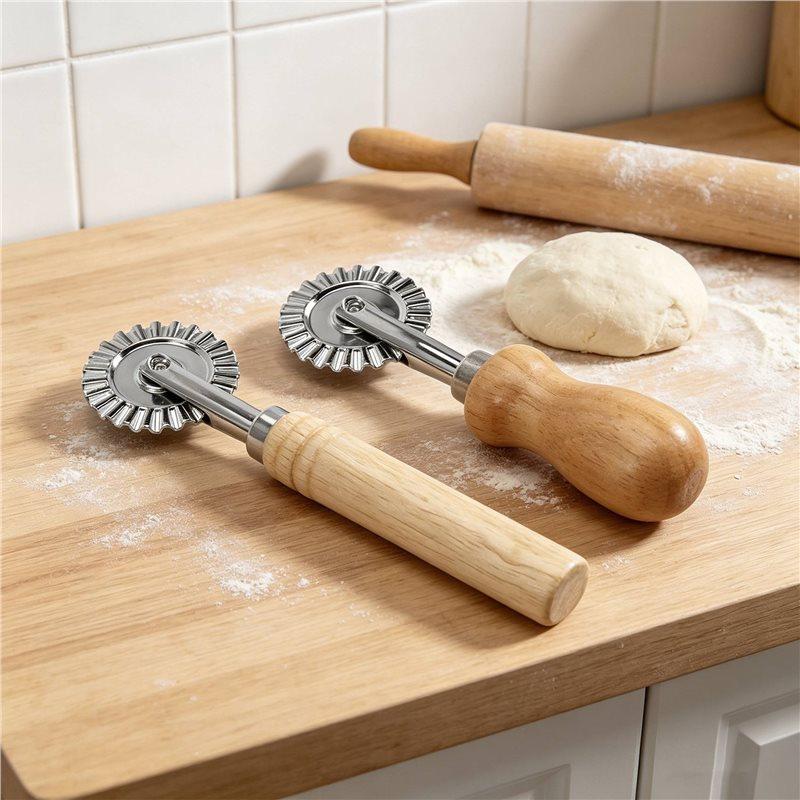J1UL1N 4X Pastry Cutter Wheel Professional Pasta Maker Cutter Wheel With Roller Noodle Ravioli Pizza Making Cutter 1