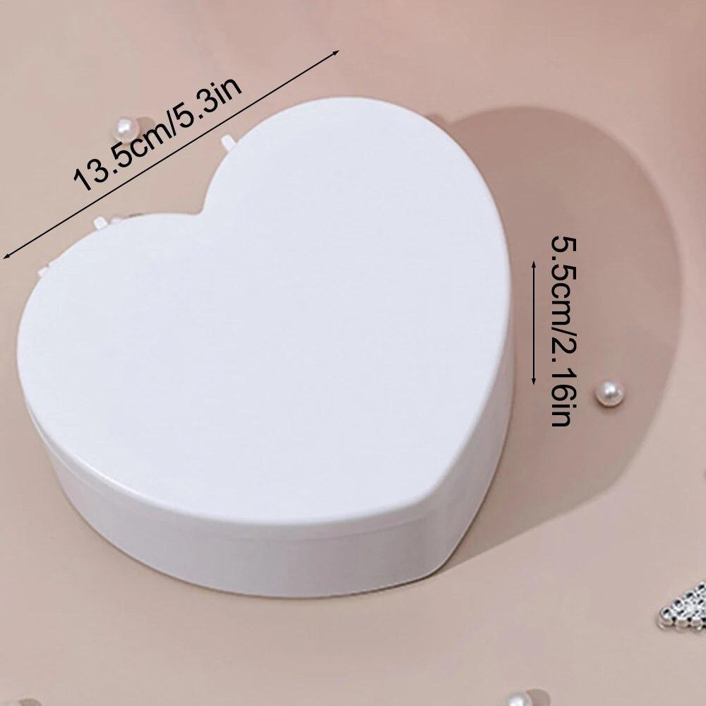 1 шт. Органайзер для хранения ювелирных изделий с зеркалом для макияжа в форме сердца, футляр для ювелирных изделий, сережек, колец, браслетов, подарок