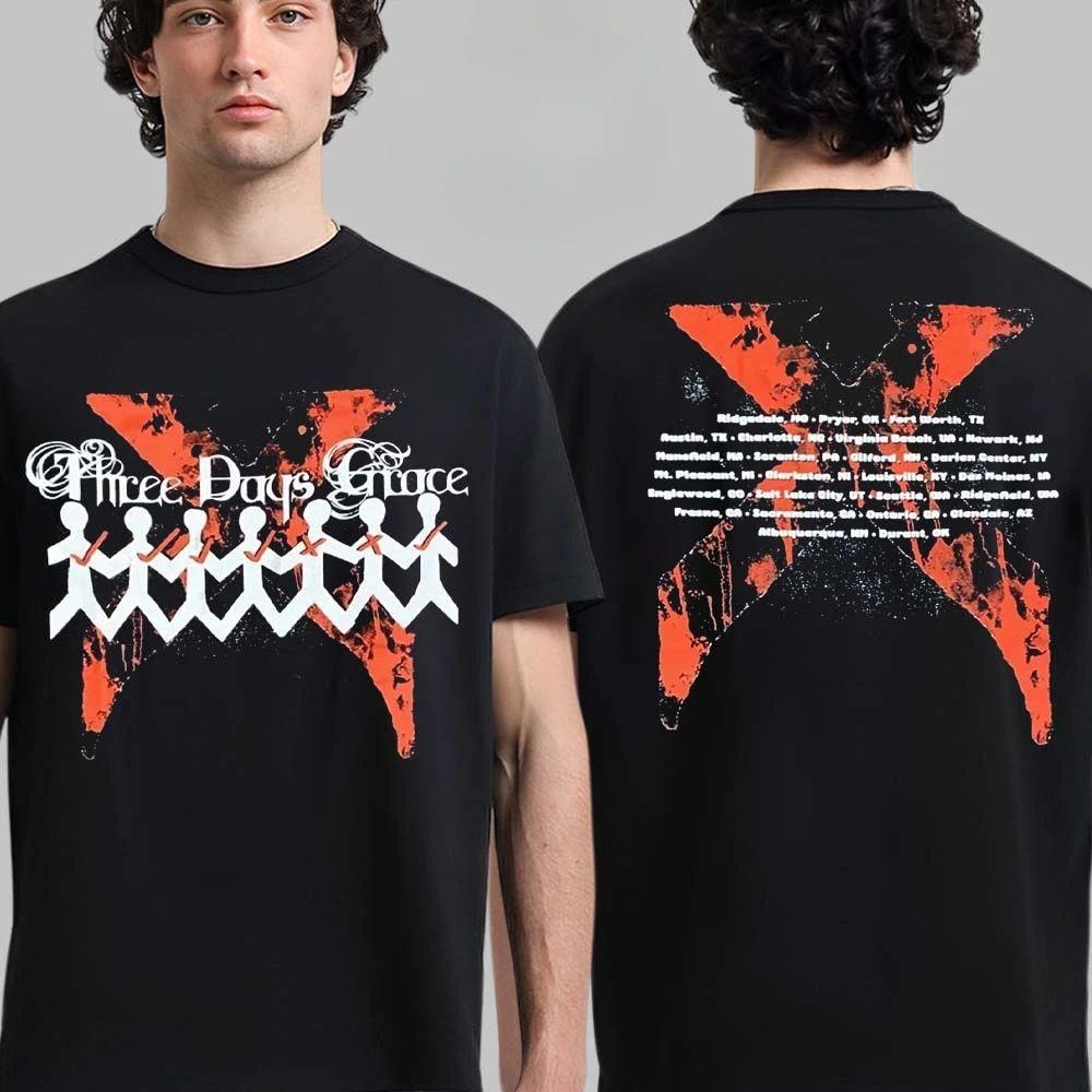Three Days Grace Band Shirt Vintage Rock Tops Summer Print Short Sleeve Fashion Brand Tee Luxury Casual Vintage Tshirt Unisex