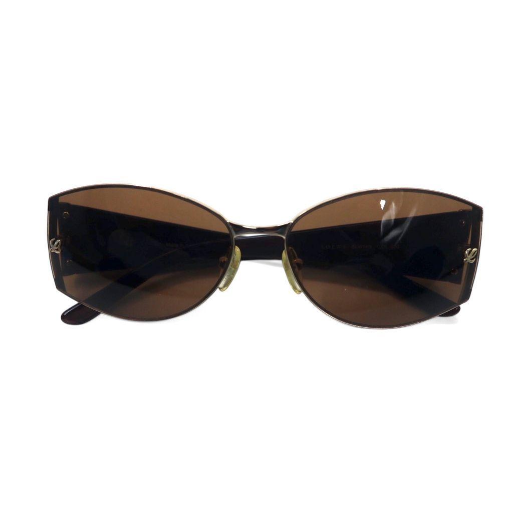 Used LOEWE Italian Sunglasses Rectangle Brown Python Pattern SLW165