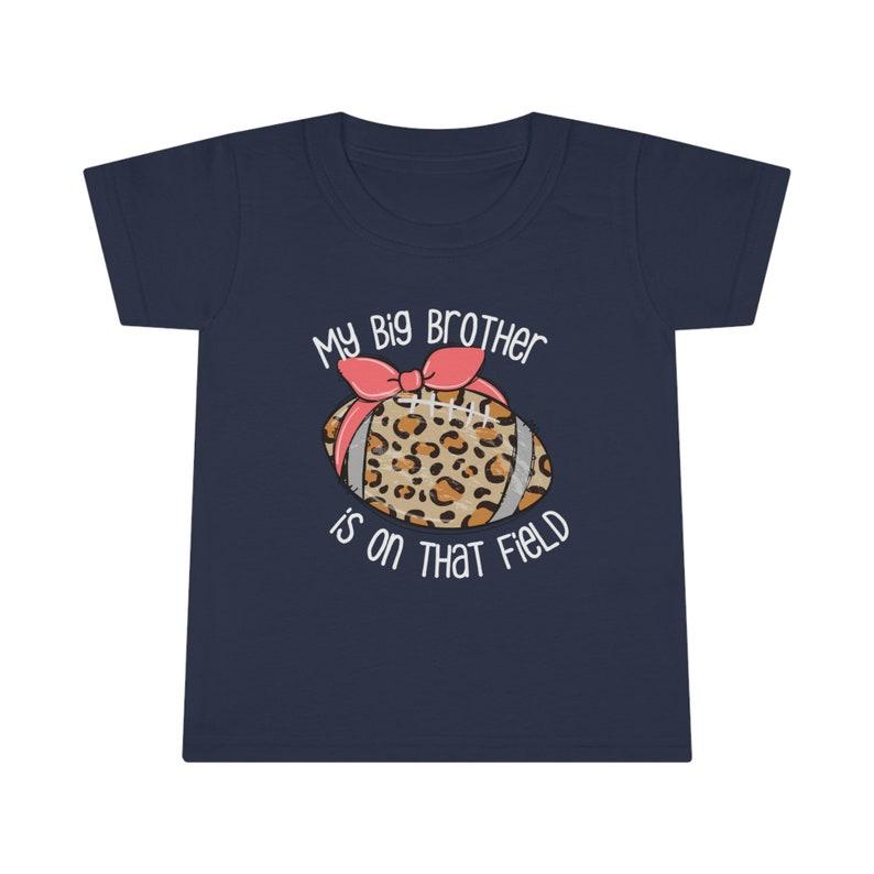 My Big Brother is on that Field Leopard Football Toddler T-shirt with Pink Bow | Shirt | Tee | Kids | Little Sister