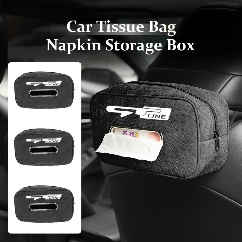 AXADSN1 Leather Car Seat Backseat Tissue Storage Box Interior Accessories For KIA Rio K5 K2 Sportage Ceed Sorento Picanto Stinger Soul