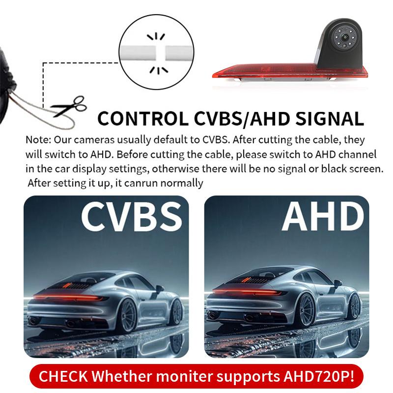 AHD Car Brake Light Rear View Reverse Camera For Ford Transit Custom 2012 - 2015 Waterproof Night Vision Backup Camera