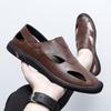 FashionSimple Leather Outdoor Shoe Breathable Men Casual Sandals Soft-Soled Hole Shoes Ultra-light Moccasins Hollow Out Stylish Loafers