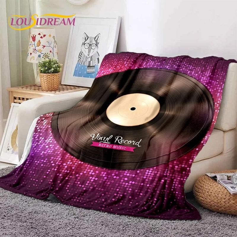 Виниловая пластинка музыка диджей экран лента мягкое фланелевое одеяло для кровати спальни дивана пикника, плед для укрытия на открытом воздухе отдых подарок