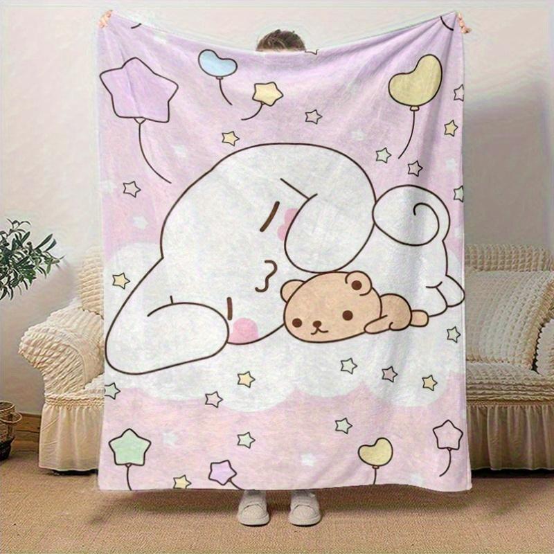 1pc, Sanrio Cozy Home Decor: Flannel Throw Blanket for Bedroom, Living Room, Travel, Camping, Car, Beach, Office Naps, Perfect Gift with Adorable Bear