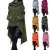 Women's Fashion Solid Color Draw Cord Coat Long Sleeve Loose Casual Coat Hooded Pullover Long Hoodies Sweatshirts