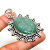 Ювелирный кулон ручной работы с зеленым авантюрином и серебром 925 пробы 2,27 дюйма