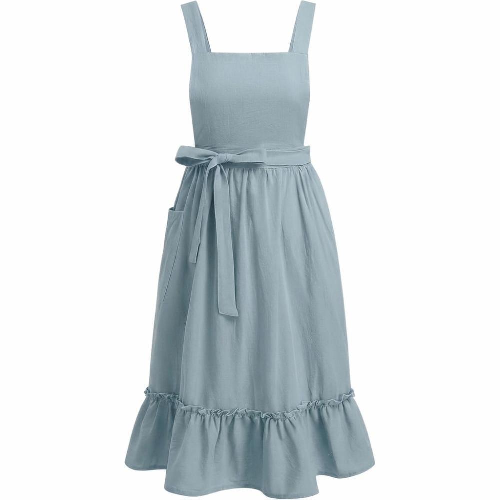 Solid Color Retro European Apron Vintage Baking Apron Kitchen Clothes Kitchen Apron Garden Work