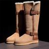 Брендовые зимние сапоги Высокие сапоги Замшевые меховые балетки Хлопковые туфли Женская платформа Меховые 2024 Тенденция Зимние Теплые Плюшевые Ботинки Mujer Zapatos