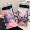 Японский Аниме Уличный Пейзаж Чехол для Телефона Для Google Pixel 8A 8 7 Pro 6A 9 Pro Пейзажный Узор Прозрачные Мягкие Задние Крышки