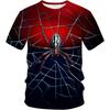 Уличная мода Мужская одежда 3D Цифровая печать Графика Паук Футболка Круглый вырез Короткий рукав Новинка Топы Забавные футболки Мужчины