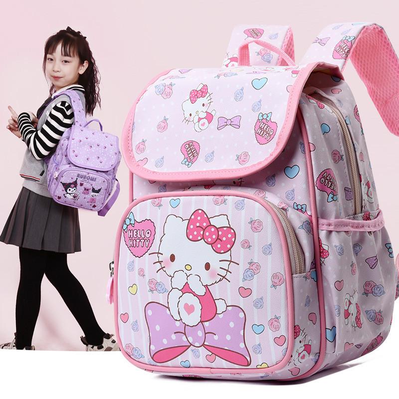 Рюкзак Hello Kitty Melody Kuromi Cinnamoroll из дышащей ткани Оксфорд для школы
