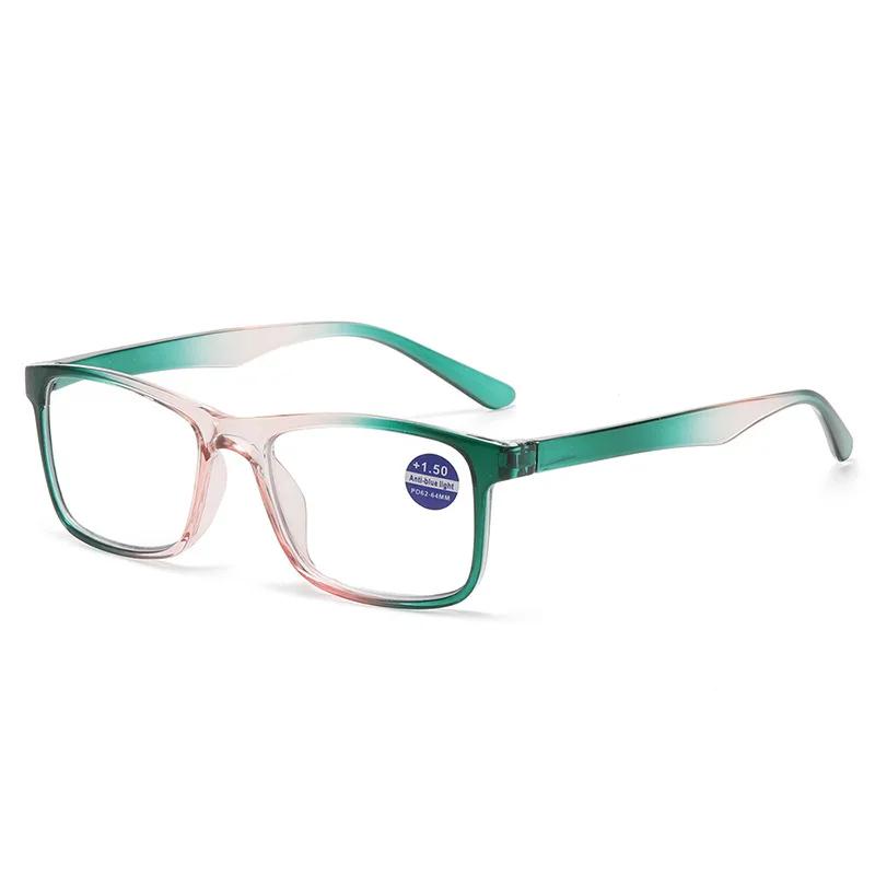 Новый дизайн градиентного цвета очки для чтения для женщин и мужчин квадратная оправа защита от синего света пресбиопические очки с диоптриями от 0 до +4.0