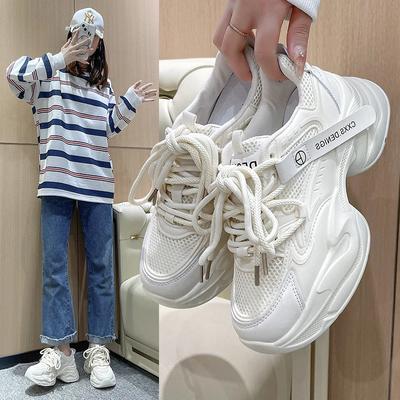 Ретро-кроссовки женские осенне-зимние массивные кроссовки женские повседневные туфли на толстой подошве из вулканизированной стали на платформе