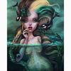 5D DIY Алмазная картина Полный круглый дрель Змея девушка Алмазная вышивка Крестом