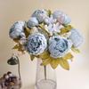 13 Heads Silk Peony Artificial Fake Flowers Wedding Bouquet Home Party Decor