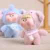 Yousheng Adorable Doll Pendant Multifunctional Plush Keychain with Hanging Buckle Cute Animal Shapes Fox Panda Soft Skin-Friendly Vinyl Face Gift