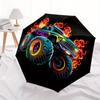 1pc Monster Truck Flames Decal Sticker Umbrella with Plastic Handle,Suitable for All Seasons Home Travel Outdoor UmbrellaM1057