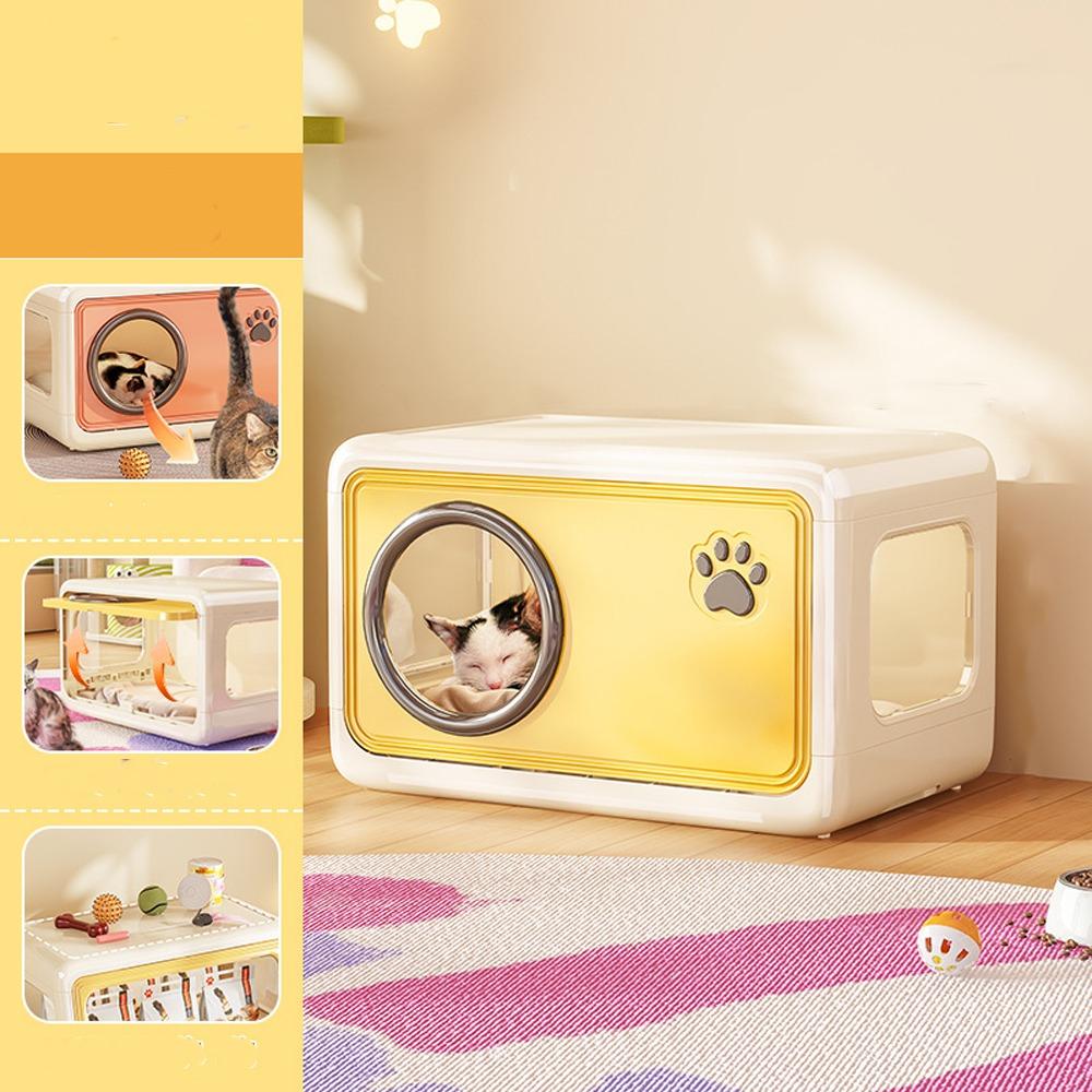Вентилируемый кошачий домик Пластиковый кошачий домик для сна Кошачья кровать Полузакрытая кошачья кровать для маленькой кошки собаки